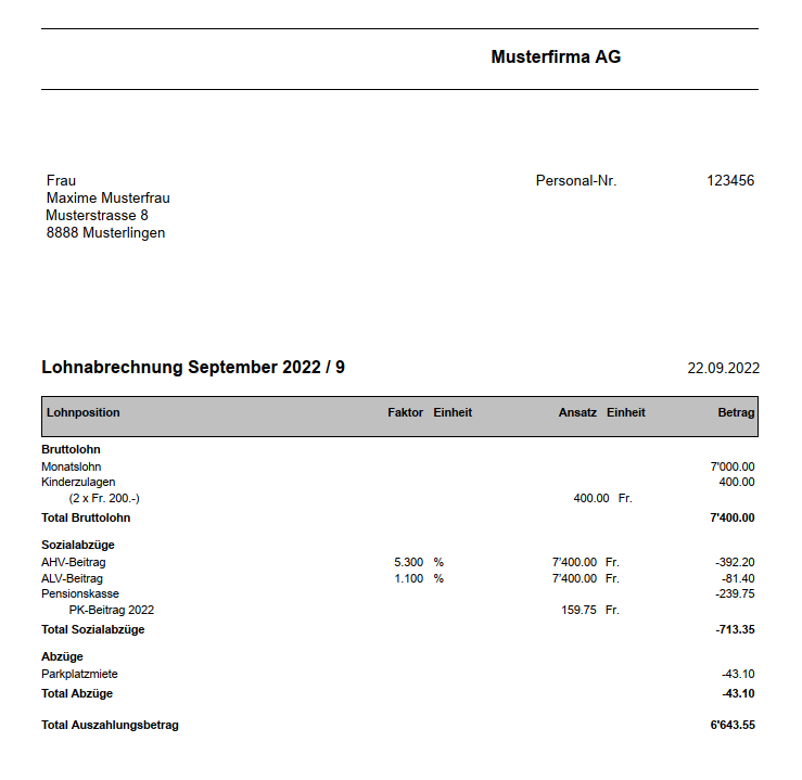 Muster-Lohnabrechnung | Wir Kaufleute